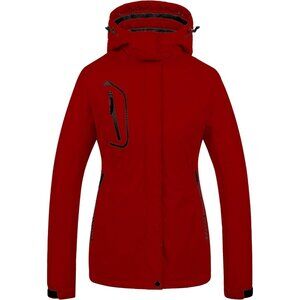 Women's Mountain Snowboarding Dark Red Waterproof Ski Jacket Coat Warm Winter